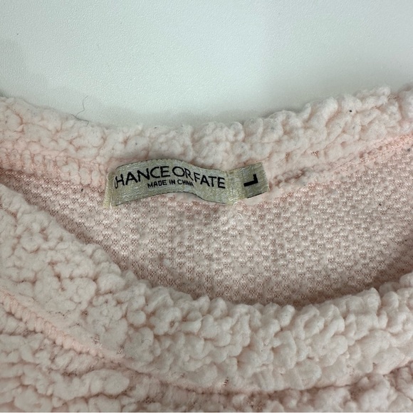 Chance or Fate Womens Deep Pile Crewneck SNOW WAY Sequins Pullover Sweater SZ L - Picture 6 of 6